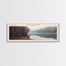 Lake Hope Framed Canvas Print, Lake House Decor, Panoramic Wall Art, Travel Poster, Stunning Lake Painting, Home Art