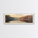 Lake James North Carolina Framed Canvas Print, Lake House Decor, Panoramic Wall Art, Travel Poster, Scenic Lake Painting, Nature Art