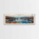 Lake Mead Framed Canvas Print, Lake House Decor, Panoramic Wall Art, Travel Poster, Serene Landscape Painting, Living Room Decor