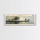 Lake Pontchartrain Framed Canvas Print, Lake House Decor, Panoramic Wall Art, Travel Poster, Stunning Landscape Painting, Bedroom Decor