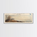Lake Tewaukon North Dakota Framed Canvas Print, Lake House Decor, Panoramic Wall Art, Travel Poster, Scenic Landscape Painting, Contemporary Art