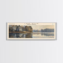 Lake Wylie North Carolina Framed Canvas Print, Lake House Decor, Panoramic Wall Art, Travel Poster, Scenic Landscape Painting, Contemporary Art
