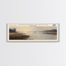 Manasquan Reservoir New Jersey Framed Canvas Print, Lake House Decor, Panoramic Wall Art, Travel Poster, Beautiful Landscape Painting, Modern Art