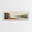 Marsh Creek Lake Pennsylvania Framed Canvas Print, Lake House Decor, Panoramic Wall Art, Travel Poster, Landscape Painting, Modern Art