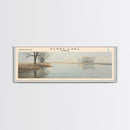 Quabbin Reservoir Massachusetts Framed Canvas Print, Lake House Decor, Panoramic Wall Art, Travel Poster, Beautiful Landscape Painting, Contemporary Art