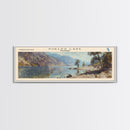Rainy Lake Minneapolis Framed Canvas Print, Lake House Decor, Panoramic Wall Art, Travel Poster, Beautiful Landscape Painting, Modern Art