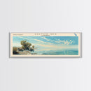 Silver Lake California Panoramic Framed Canvas Print, Lake House Decor, Wall Art, Travel Poster, Beautiful Lake Scene, Bedroom Decor