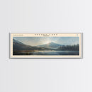Sparks Lake Oregon Panoramic Framed Canvas Print, Lake House Decor, Wall Art, Travel Poster, Tranquil Landscape, Living Room Decor