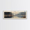 Takslesluk Lake Panoramic Wall Art, Framed Canvas Print, Lake House Decor, Travel Poster, Serene Lake Scene, Living Room Decor