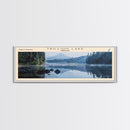Trillium Lake Oregon Panoramic Wall Art, Framed Canvas Print, Lake House Decor, Travel Poster, Serene Landscape, Home Art