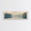 Wallum Lake Rhode Island Panoramic Wall Art, Framed Canvas Print, Lake House Decor, Travel Poster, Scenic Lake Scene, Living Room Art