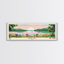 Grape Lake Ohio Framed Canvas Print, Panoramic Wall Art, Midcentury Modern, Pop Art, Living Room Wall Art, Travel Poster, Artistic Decor, Nature Art