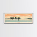 Lake Claiborne Louisiana Framed Canvas Print, Panoramic Wall Art, Midcentury Modern, Pop Art, Bedroom Decor, Travel Poster, Living Room Art