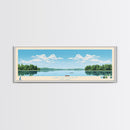 Lake Huntington New York Framed Canvas Print, Panoramic Wall Art, Midcentury Modern, Pop Art, Living Room Decor, Travel Poster, Bedroom Art