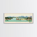 Lake Keowee South Carolina Framed Canvas Print, Panoramic Wall Art, Midcentury Modern, Pop Art, Living Room Decor, Travel Poster, Bedroom Art