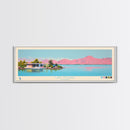 Lake Mohave Arizona Framed Canvas Print, Panoramic Wall Art, Midcentury Modern, Pop Art, Bedroom Art, Travel Poster, Lake House Decor