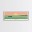 Lake Pontchartrain Louisiana Framed Canvas Print, Panoramic Wall Art, Midcentury Modern, Pop Art, Bedroom Art, Travel Poster, Lake House Decor