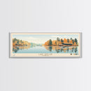 Lake Sinclair Georgia Framed Canvas Print, Panoramic Wall Art, Midcentury Modern, Pop Art, Living Room Decor, Travel Poster, Lake House Art
