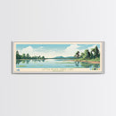 Little Black Creek Lake, Mississippi Panoramic Wall Art Framed Canvas Print, Midcentury Modern, Pop Art, Home Decor, Travel Poster, Bedroom Art