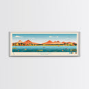 Owasco Lake, New York Framed Canvas Print, Panoramic Wall Art, Midcentury Modern, Pop Art, Home Decor, Travel Poster, Living Room Art