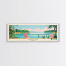 Pickwick Lake, Alabama Framed Canvas Print, Home Decor, Midcentury Modern Art, Panoramic Travel Poster, Wall Art, Pop Art