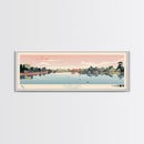Silver Lake, Delaware Framed Canvas Print, Panoramic Wall Art, Midcentury Modern Decor, Pop Art, Travel Poster, Home Decoration