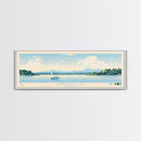 Skaneateles Lake, New York Framed Canvas Print, Lake House Art, Midcentury Modern Decor, Pop Art, Travel Poster, Living Room Wall Art