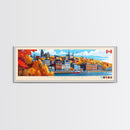 Sherbrooke, Canada Panoramic Travel Poster Canvas Print, Sherbrooke, Canada Painting, Canada Art, Sherbrooke Panoramic Travel Art, Travel Painting