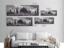 Dystopian Art Deco Style Architecture, Extra Large Wall Art, Framed Panoramic Canvas Print, Framed Wall Decor