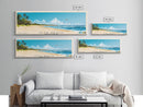 Kite Beach, Dominican Republic Panoramic Print, Vacation Gift, Dominican Republic Wall Art, Beach Painting, Beach Decor, Large Wall Art, Wood Frame Art