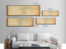 Panoramic Distressed Fresno California Map, Framed Canvas Print Or Poster, California Map Print, City Wall Art Map Print, Rustic Map Art