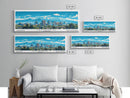 Centennial Colorado Panoramic Painting, Mid Century Modern Framed Canvas Print, Retro Pop Art Travel Poster, Office Wall Art Decor, City Art