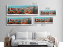El Paso Texas Panoramic Painting, Framed Canvas Print, Mid Century Modern Wall Art, Retro Pop Art Travel Poster, Home Decor, City Art