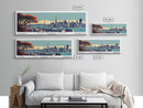 San Francisco California Panoramic Wall Art, Mid Century Modern Framed Canvas Print, Retro Pop Art Cityscape, Travel Poster, Living Room Decor