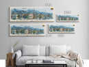 Klagenfurt Austria Panoramic Travel Poster, Framed Canvas Print or Metal Wall Art, Travel Art, Home Decor, Panoramic Painting, Midcentury Art