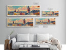 Gelsenkirchen Germany Panoramic Travel Poster, Framed Canvas Print or Metal Wall Art, Travel Art, Home Decor, Panoramic Painting, Midcentury Art