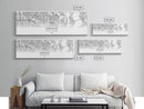 Panoramic Garland City Map, Texas Art, Map Print, Minimalist Wall Art, Canvas Art, Housewarming Gift, Street Map Art, Closing Gift