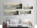Carlyle Lake Illinois Framed Canvas Print, Lake House Decor, Panoramic Wall Art, Travel Poster, Rustic Lake Painting, Nature Art