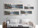 Castle Rock Lake Wisconsin Framed Canvas Print, Lake House Art, Panoramic Wall Art, Travel Poster, Modern Lake Painting, Home Decor