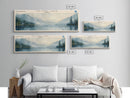 Inland Lake Framed Canvas Print, Lake House Art, Panoramic Wall Art, Travel Poster, Scenic Lake Painting, Nature Art