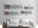 Jackson Lake Wyoming Framed Canvas Print, Lake House Art, Panoramic Wall Art, Travel Poster, Stunning Lake Painting, Nature Art
