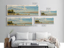 Malheur Lake Framed Canvas Print, Lake House Decor, Panoramic Wall Art, Travel Poster, Landscape Painting, Contemporary Art