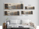 Mercer Lake New Jersey Framed Canvas Print, Lake House Decor, Panoramic Wall Art, Travel Poster, Landscape Painting, Bedroom Decor