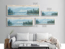 Moosehead Lake Framed Canvas Print, Lake House Decor, Panoramic Wall Art, Travel Poster, Beautiful Landscape Painting, Living Room Decor