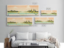 Clearwater Lake Manitoba Framed Canvas Print, Midcentury Modern Panoramic Wall Art, Living Room Decor, Pop Art, Travel Poster Art, Scenic Nature Painting, Lake House Decor
