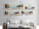 Gordon Lake Alberta Framed Canvas Print, Panoramic Art, Midcentury Modern, Pop Art, Bedroom Decor, Travel Poster, Artistic Decor, Home Decor