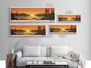 Lac Des Bois Northwest Territories Framed Canvas Print, Panoramic Art, Midcentury Modern, Pop Art, Living Room Wall Art, Travel Poster, Lake House Decor