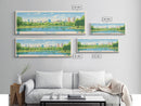 Lake Harriet Minneapolis Framed Canvas Print, Panoramic Wall Art, Midcentury Modern, Pop Art, Lake House Decor, Travel Poster, Living Room Art