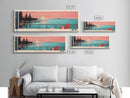 Lake Metigoshe North Dakota Framed Canvas Print, Panoramic Wall Art, Midcentury Modern, Pop Art, Living Room Decor, Travel Poster