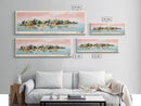Lake Wateree, South Carolina Panoramic Wall Art Framed Canvas Print, Midcentury Modern, Pop Art, Home Decor, Travel Poster, Living Room Art